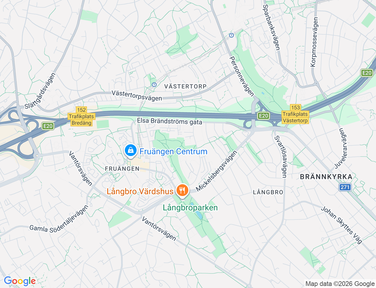Karta över Fredrika Bremers gata 26 i 50 Hägersten