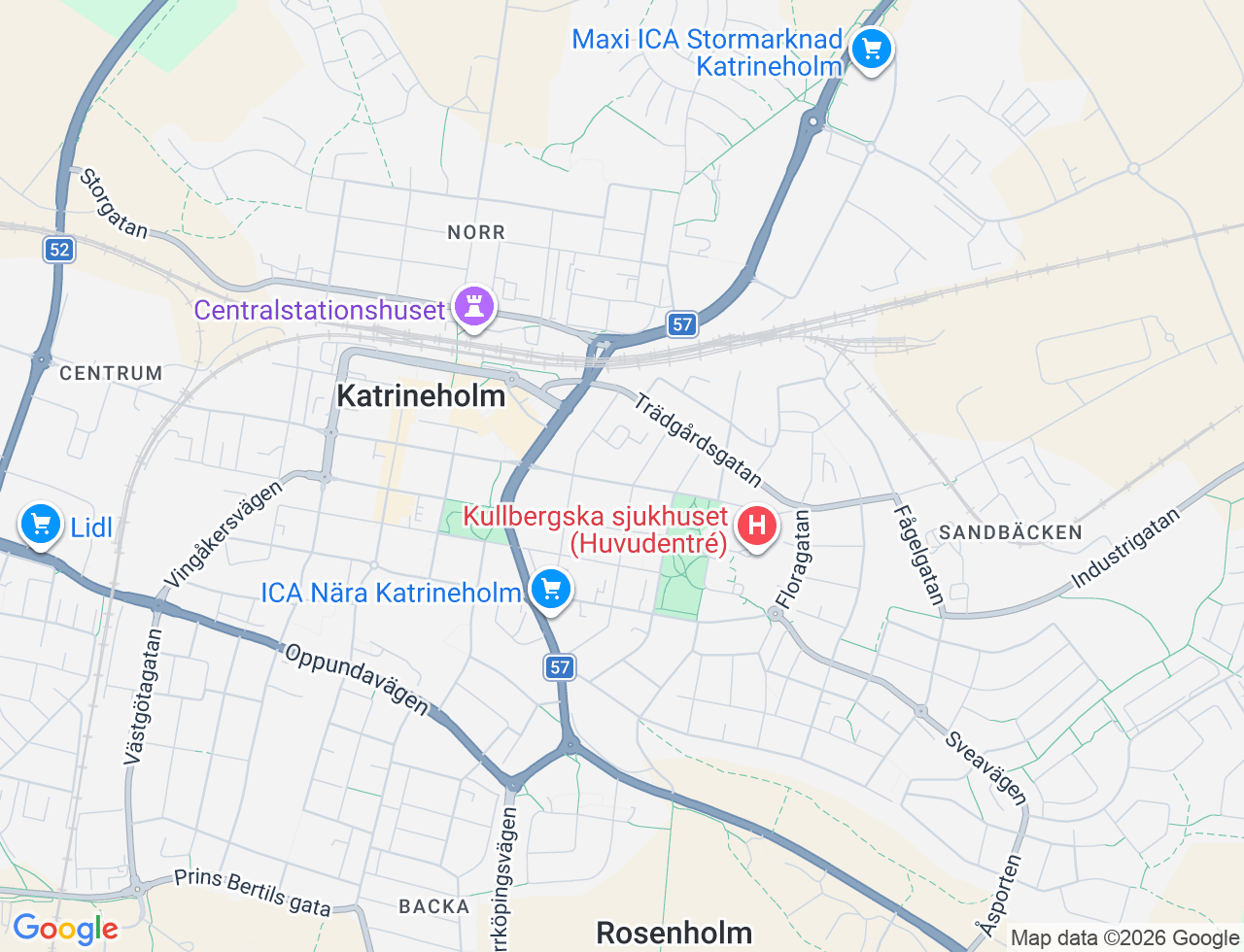 Karta över Fredsgatan 35B i 31 Katrineholm