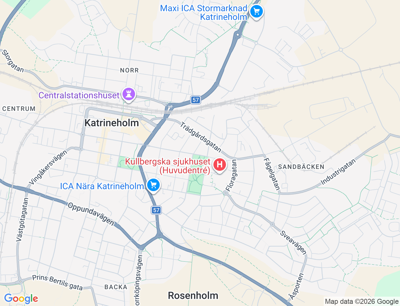 Karta över Fredsgatan 41B i 31 Katrineholm