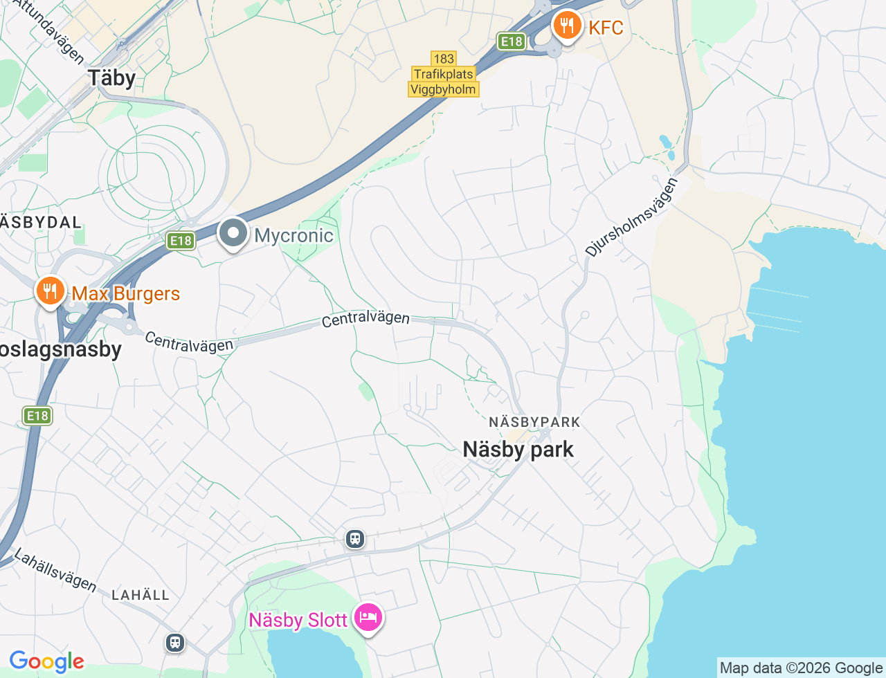 Karta över Fregattvägen 2 i 53 Täby