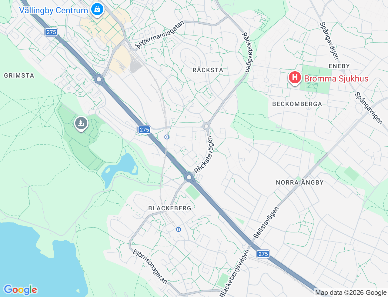 Karta över Funäsgatan 34 i 73 Vällingby