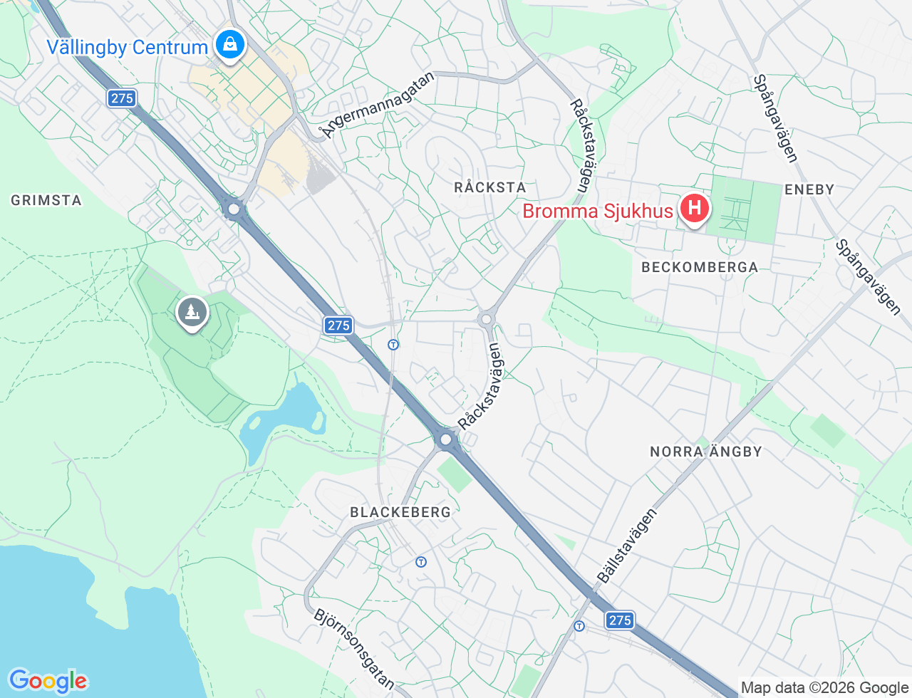 Karta över Funäsgatan 36 i 73 Vällingby