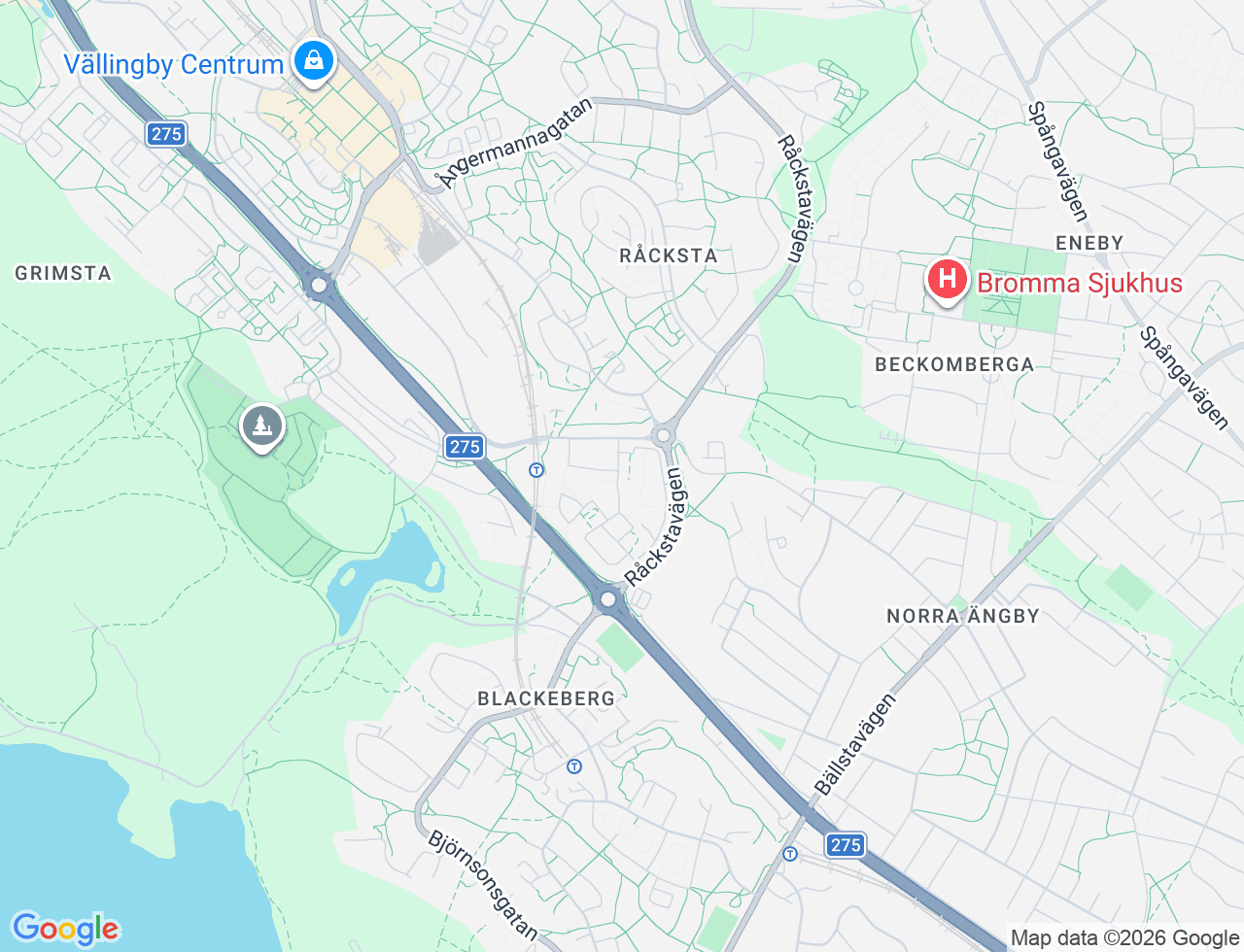 Karta över Funäsgatan 36 i 73 Vällingby