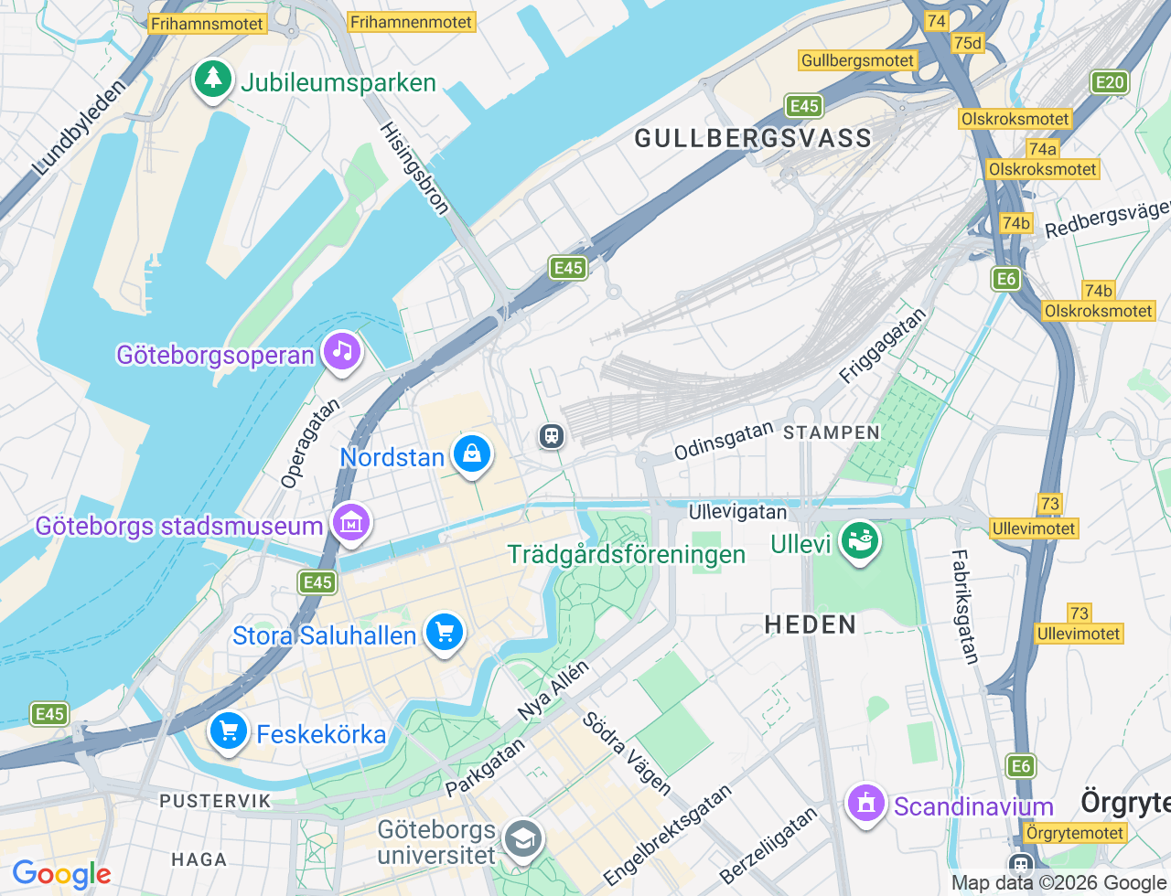 Karta över Göteborg i Sverige
