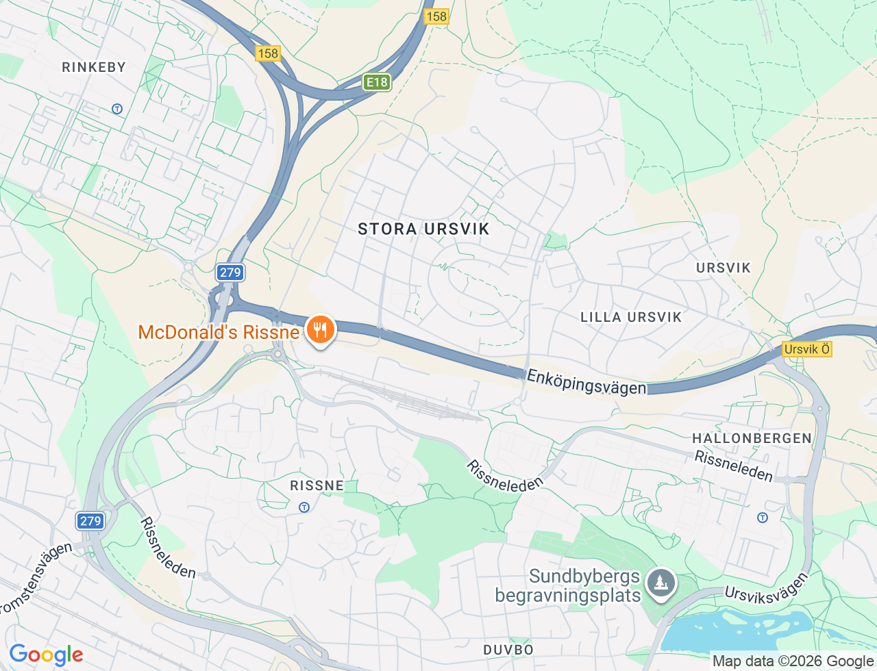 Karta över Gamla Enköpingsvägen 144B i 61 Sundbyberg