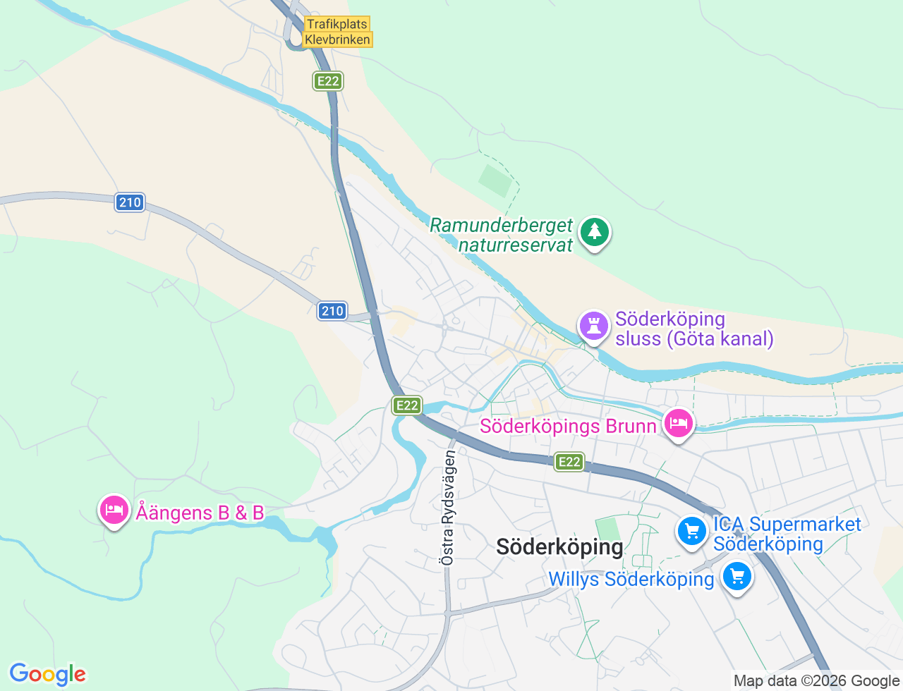 Karta över Ågatan 8A i 34 Söderköping