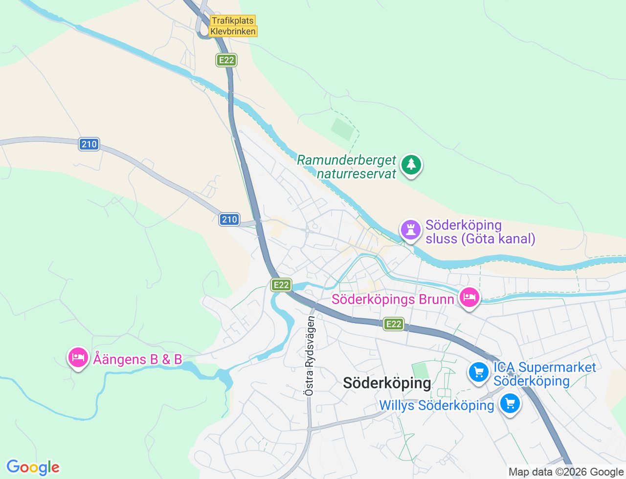 Karta över Ågatan 8B i 34 Söderköping
