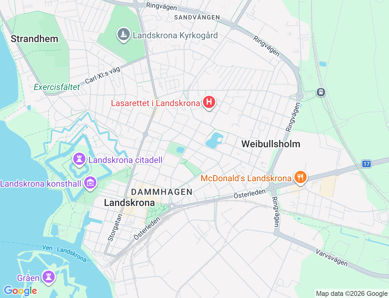 Karta över Gjörloffsgatan 87 i 34 Landskrona