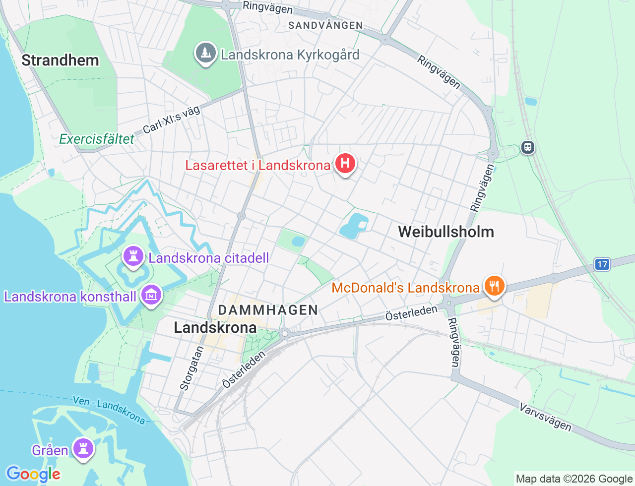 Karta över Gjörloffsgatan 88 i 34 Landskrona