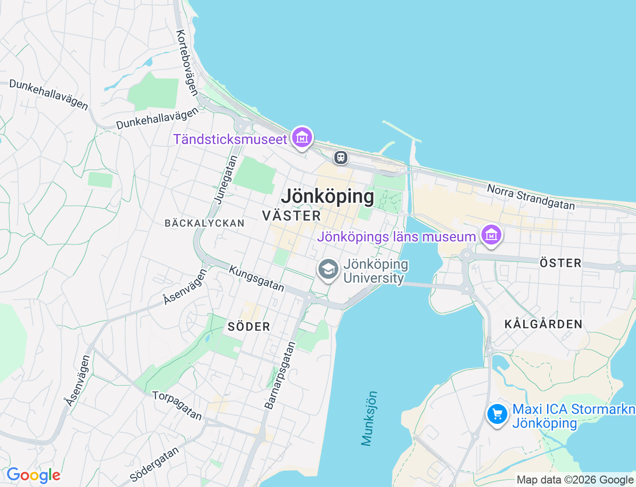 Karta över Gjuterigatan 8D i 18 Jönköping