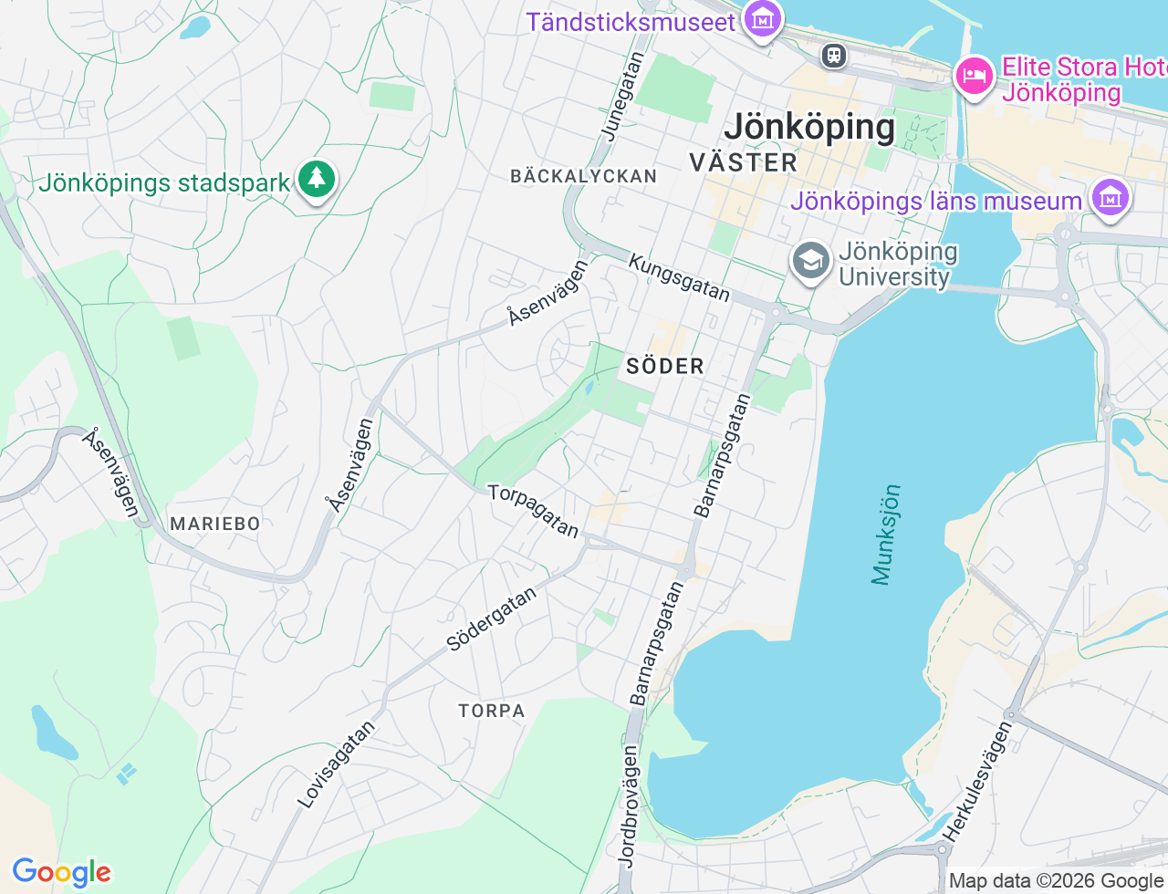 Karta över Gröna gatan 26D i 36 Jönköping