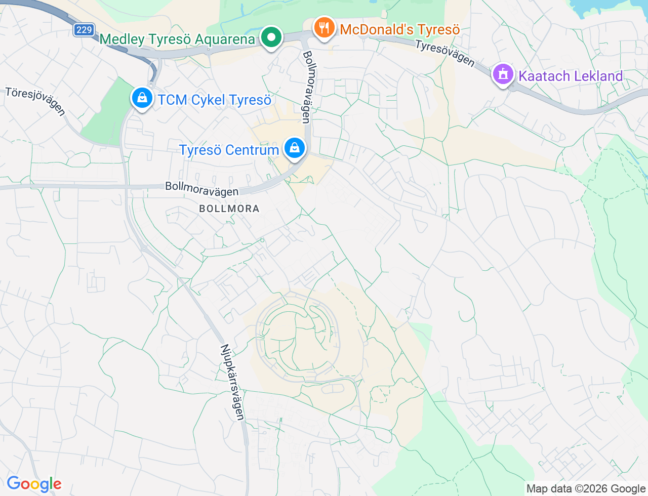 Karta över Granbacksvägen 9 i 45 Tyresö