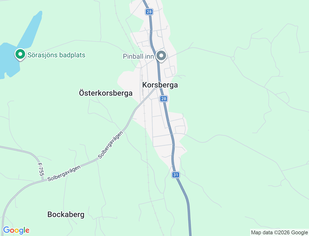 Karta över Granvägen 5 i 10 Korsberga