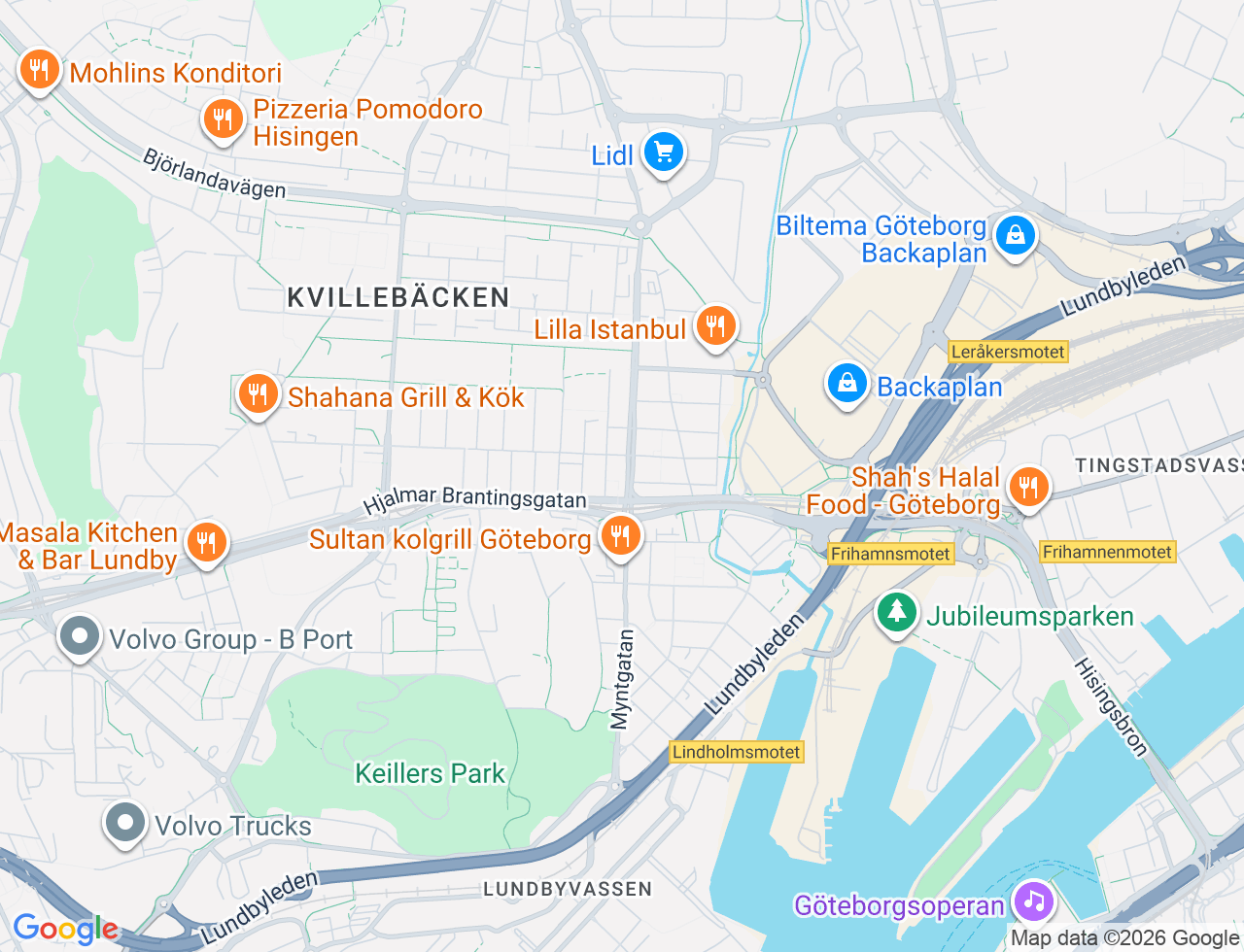 Karta över Gustaf Dalénsgatan 6 i 22 Göteborg