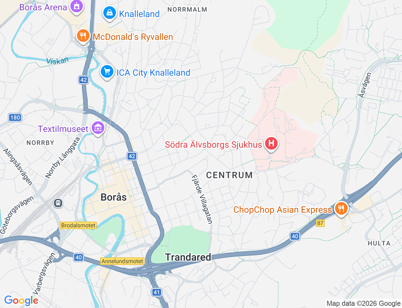 Karta över Gustav Adolfsgatan 28 i 56 Borås