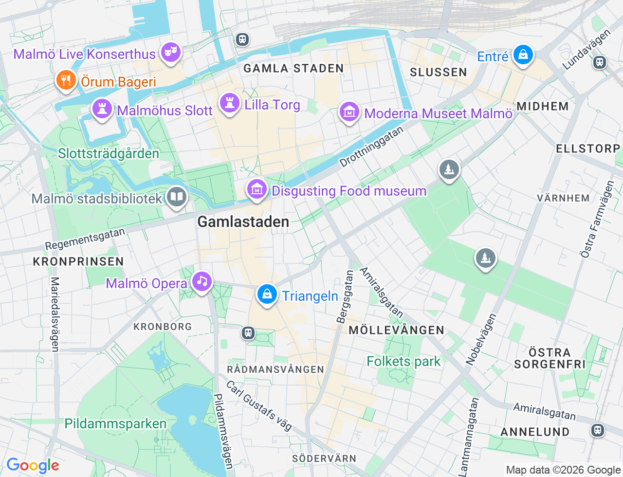 Karta över Gustav Möllers gata 16 i 51 Malmö