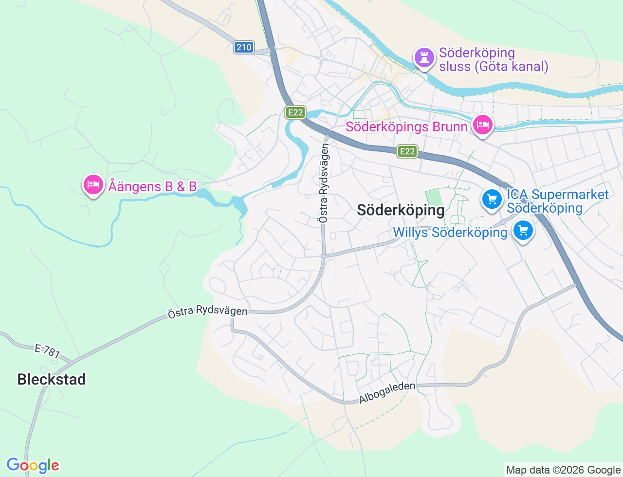 Karta över Höjdgatan 21B i 32 Söderköping