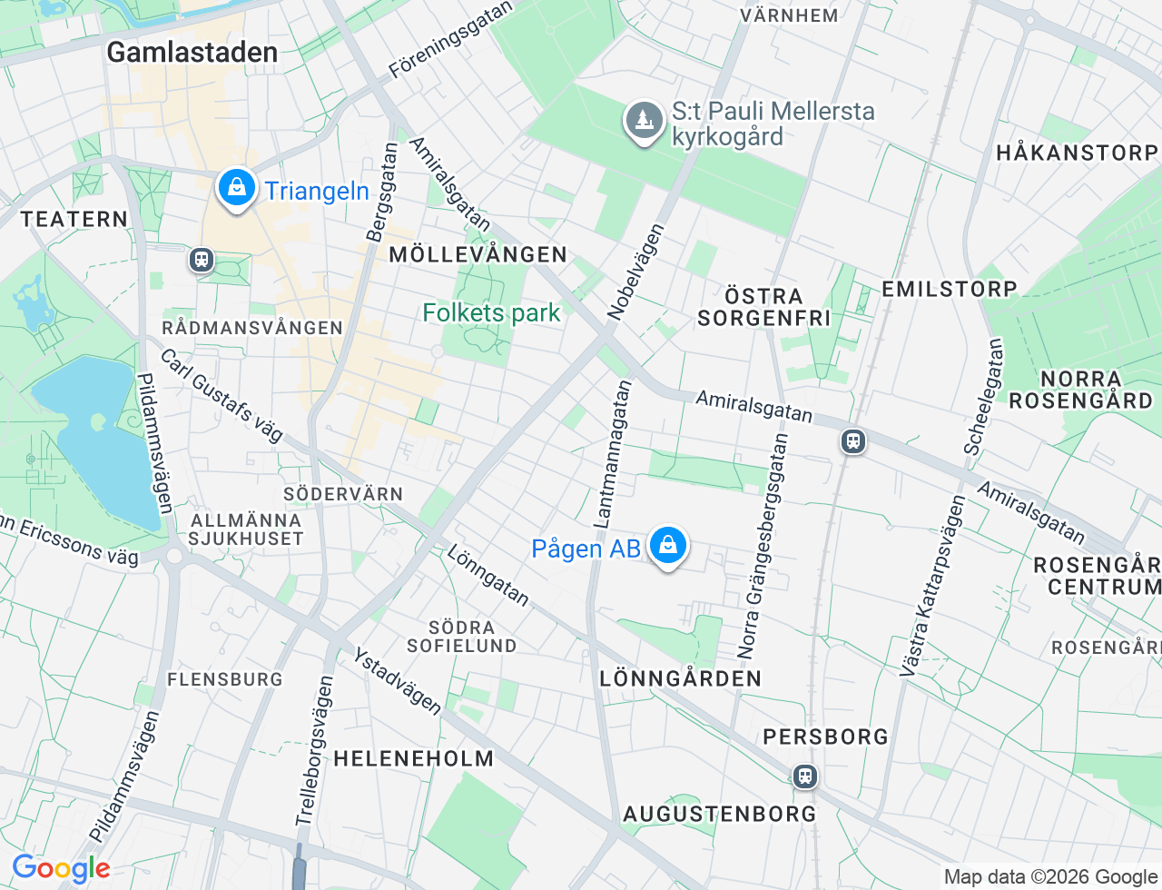 Karta över Hörbygatan 4 i 43 Malmö