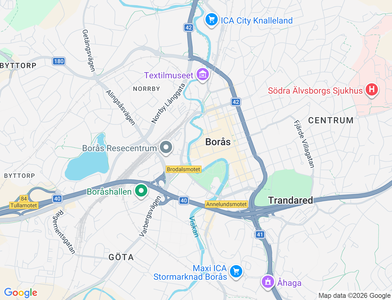Karta över Hallbergsgatan 8 i 30 Borås