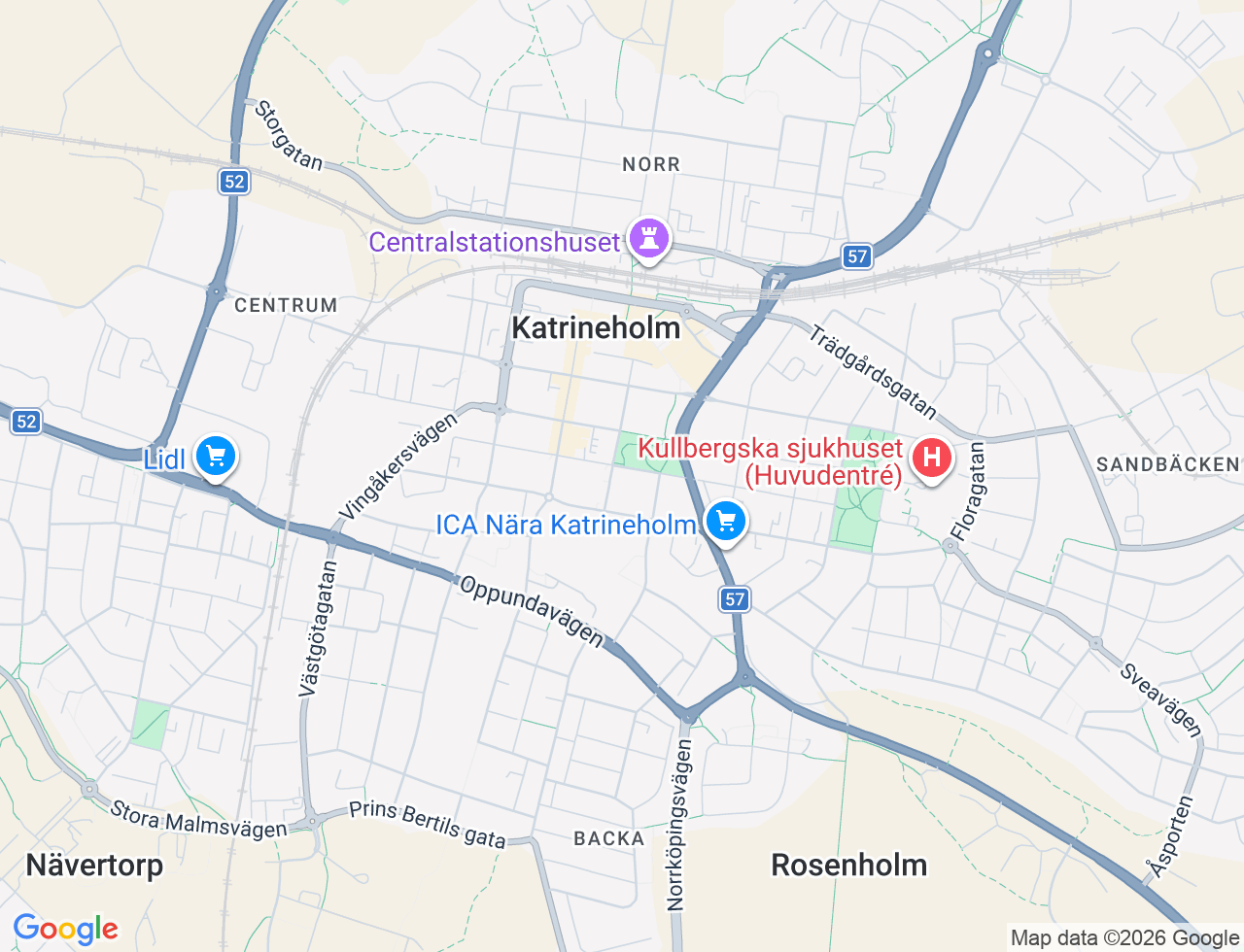 Karta över Hantverkaregatan 17 i 32 Katrineholm