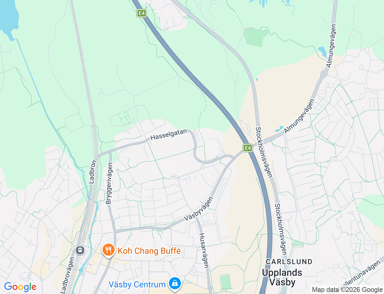 Karta över Hasselgatan 29 i 37 Upplands Väsby