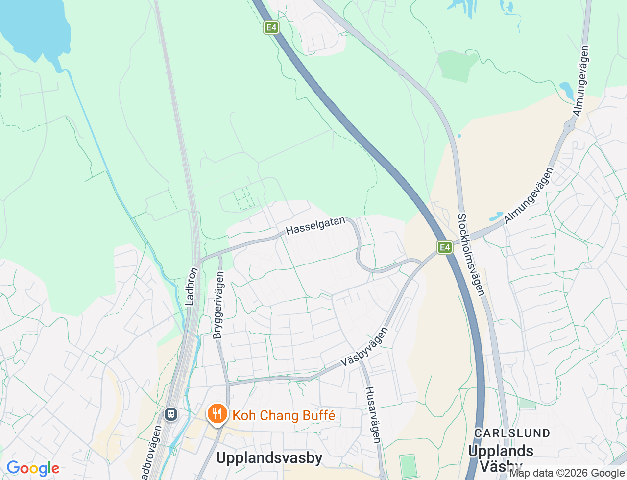Karta över Hasselgatan 56 i 37 Upplands Väsby