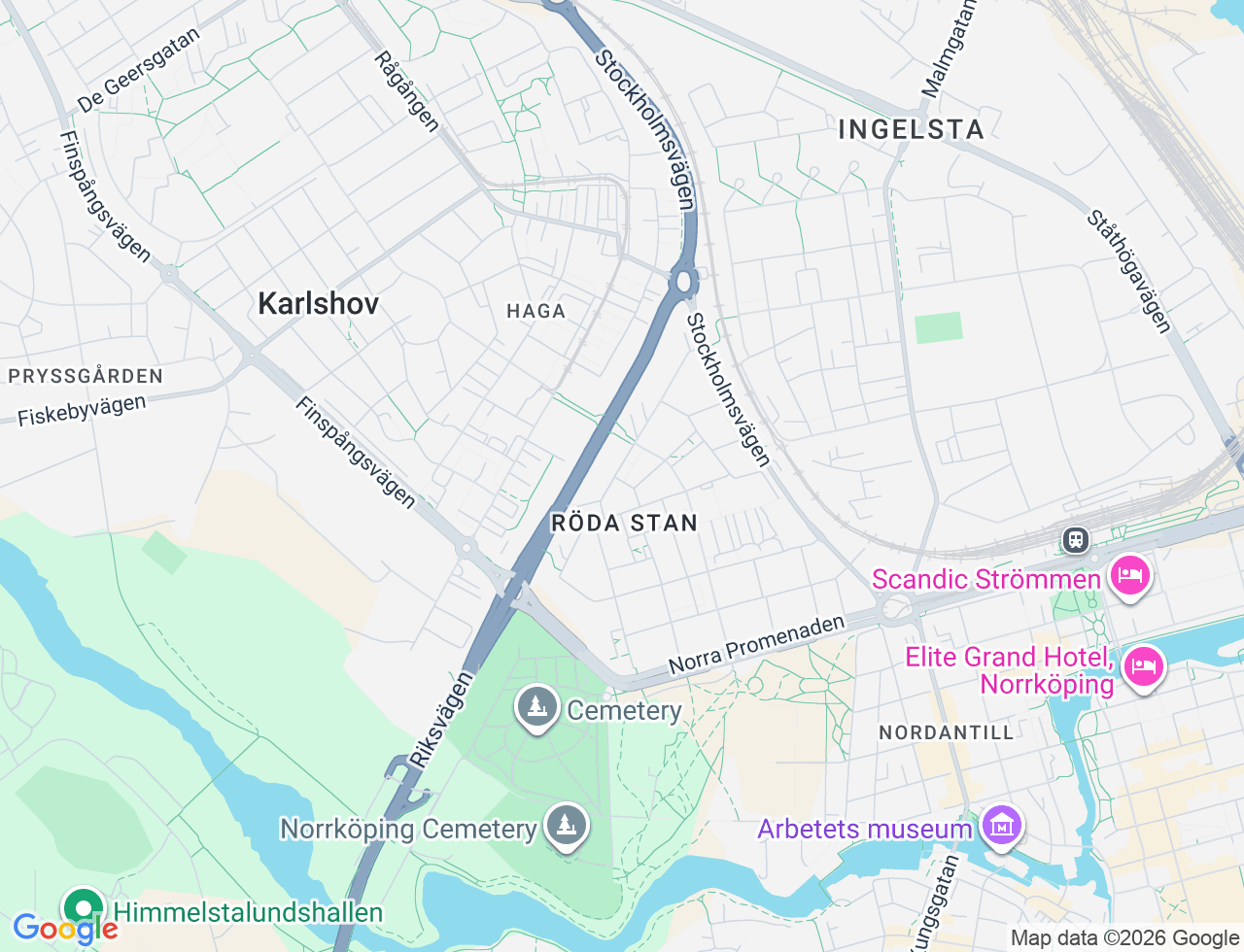 Karta över Himmelstalundsvägen 39C i 16 Norrköping