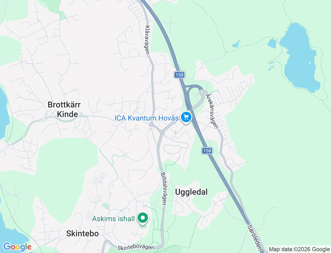 Karta över Hovås Allé 45 i 57 Hovås