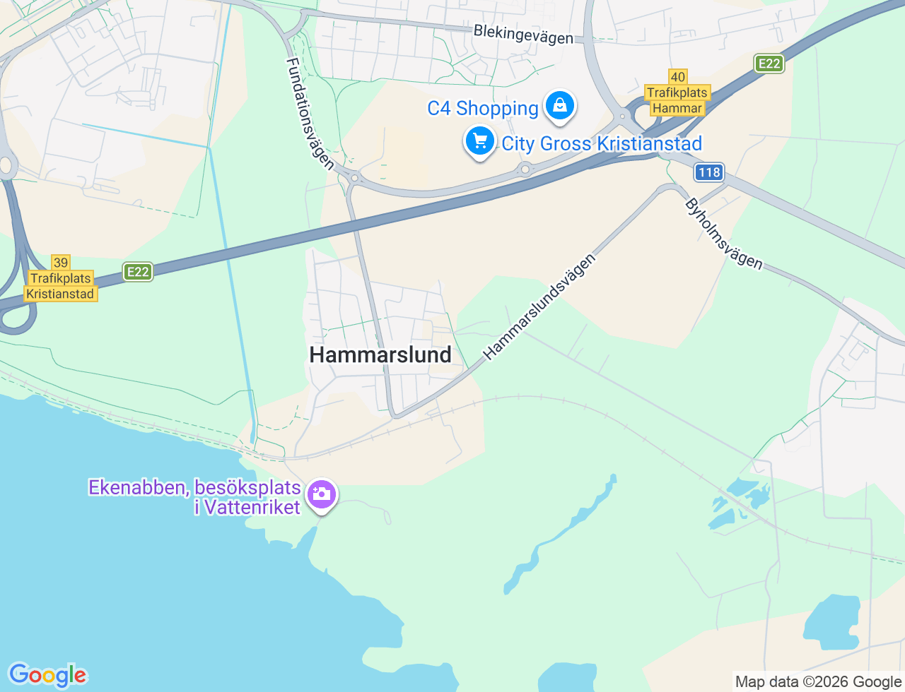 Karta över Hylsnejlikesvängen 10A i 58 Kristianstad