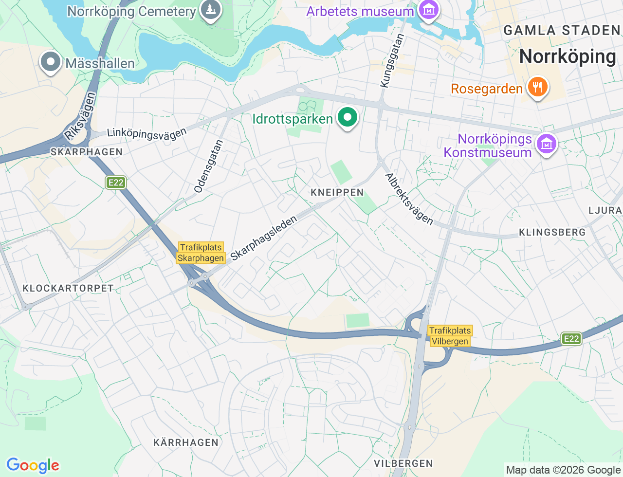 Karta över Idrottsgatan 59 i 63 Norrköping