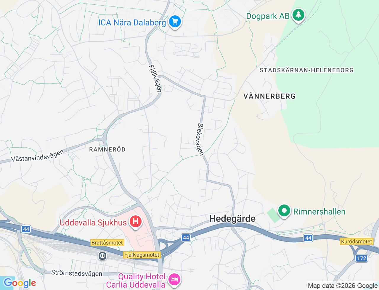 Karta över Jakobsbergsgatan 3A i 54 Uddevalla