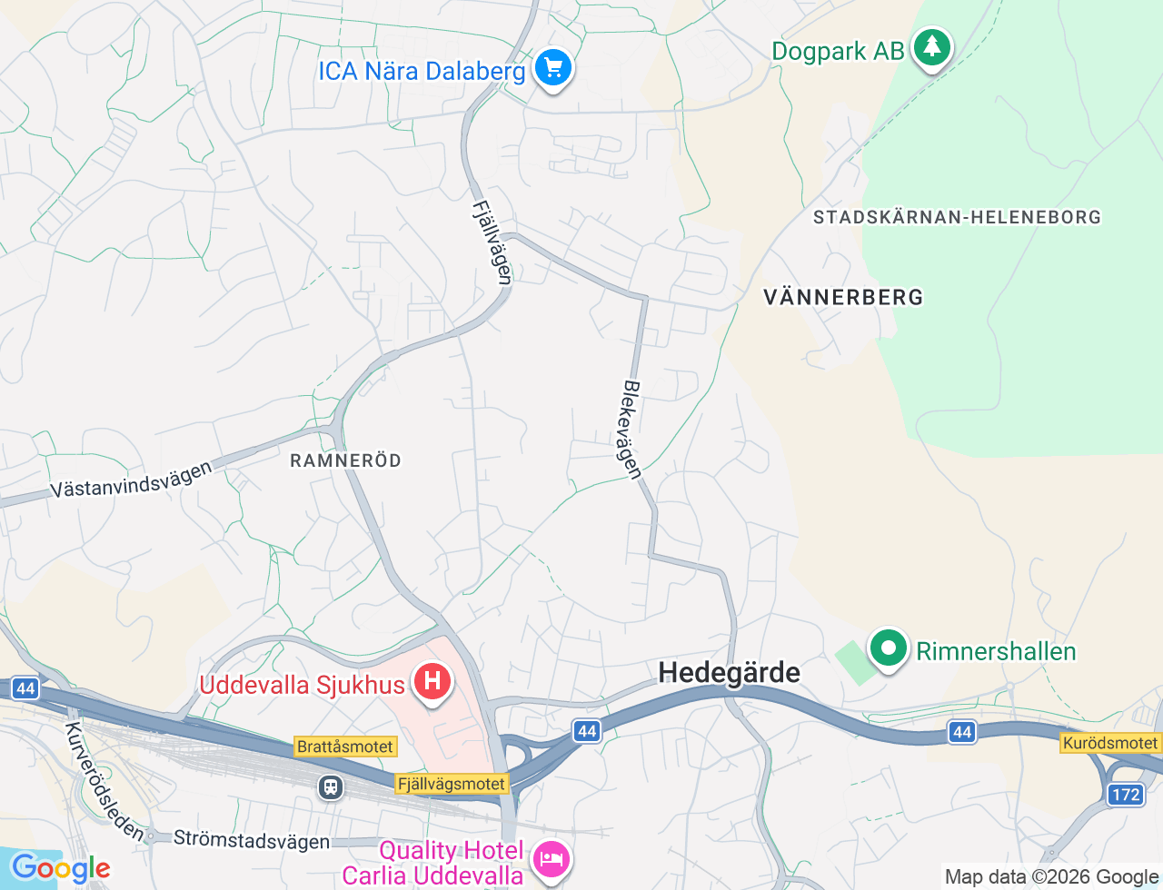 Karta över Jakobsbergsgatan 5A i 54 Uddevalla