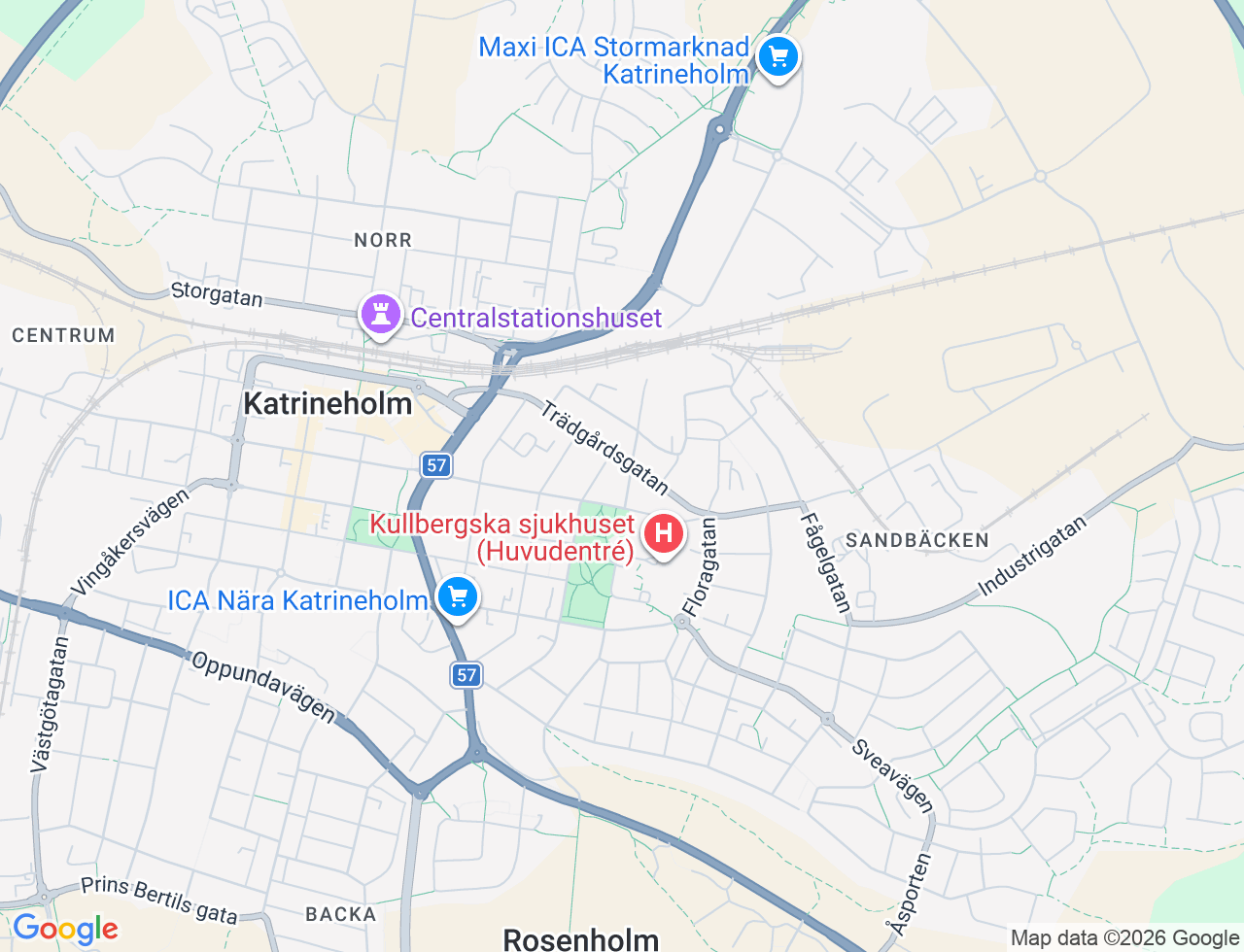 Karta över Jungfrugatan 1E i 31 Katrineholm