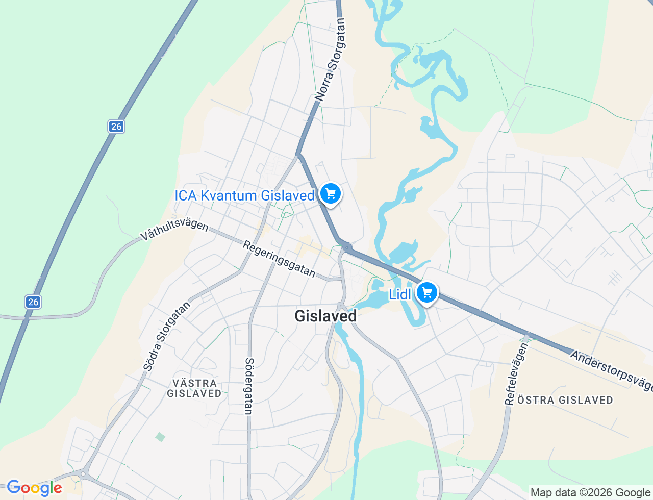 Karta över Köpmangatan 9B i 30 Gislaved