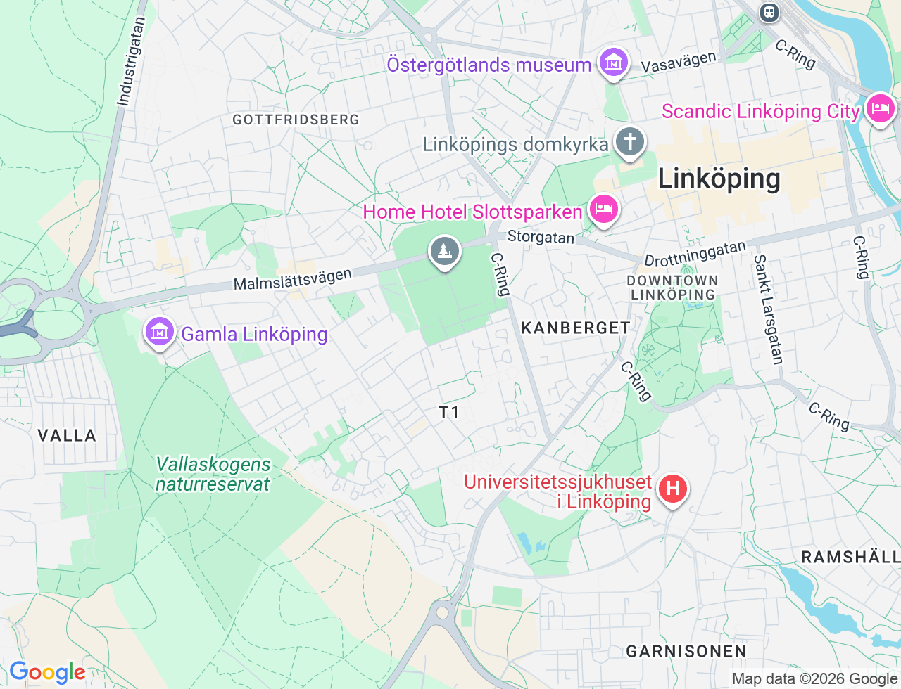 Karta över Kaptensgatan 2 i 12 Linköping