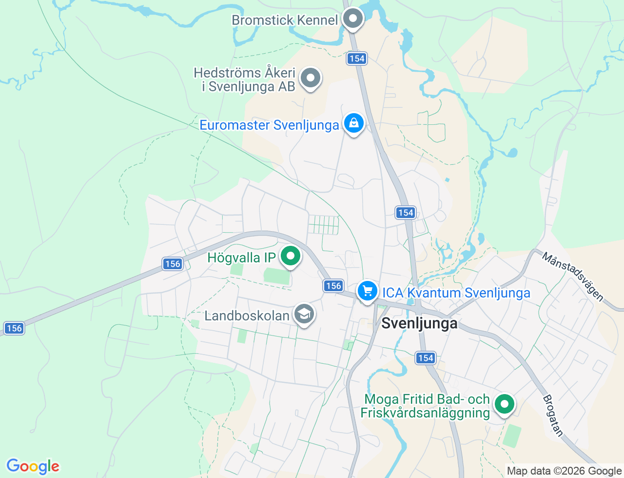 Karta över Karlsbergsgatan 2B i 52 Svenljunga