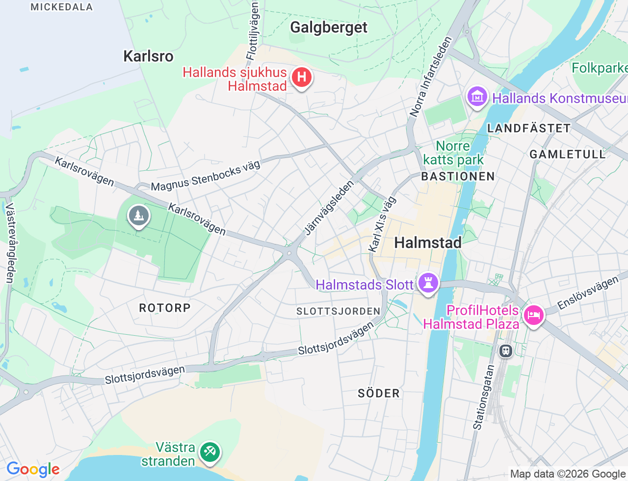 Karta över Åkersgränd 3 i 95 Halmstad