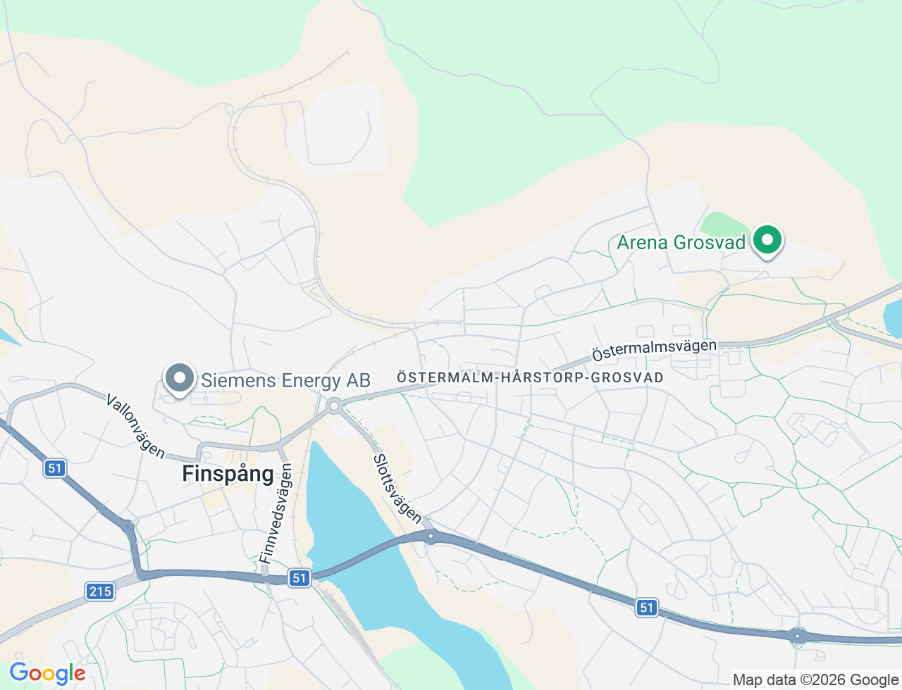 Karta över Klubbhusvägen 2 i 41 Finspång