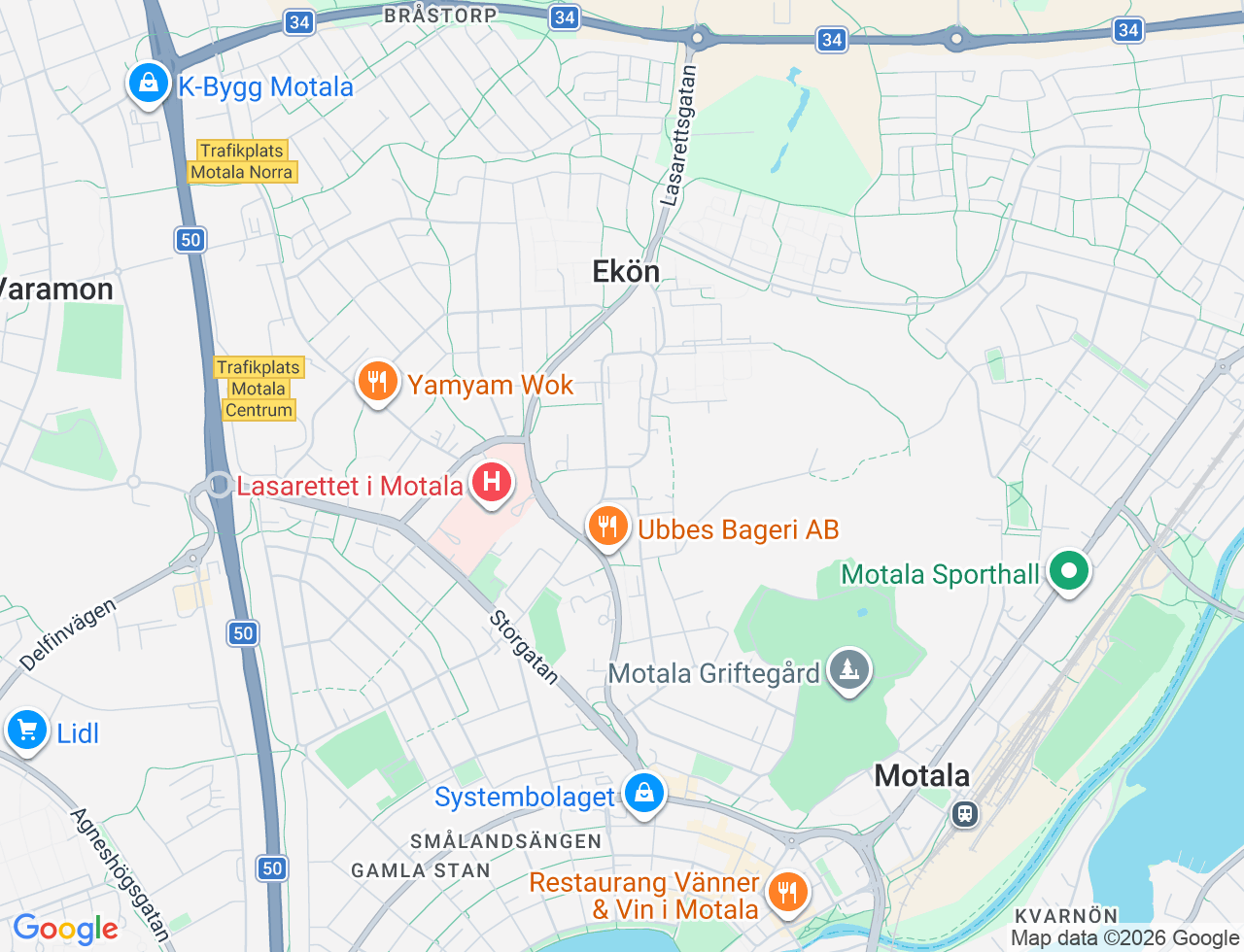 Karta över Kråkrisvägen 2 i 55 Motala