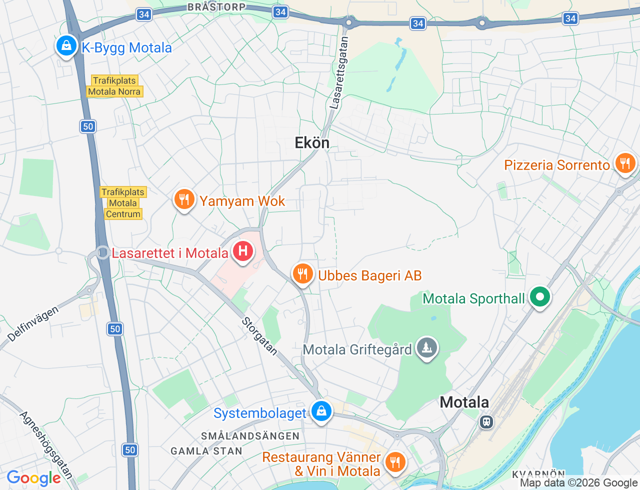 Karta över Kråkrisvägen 4 i 55 Motala