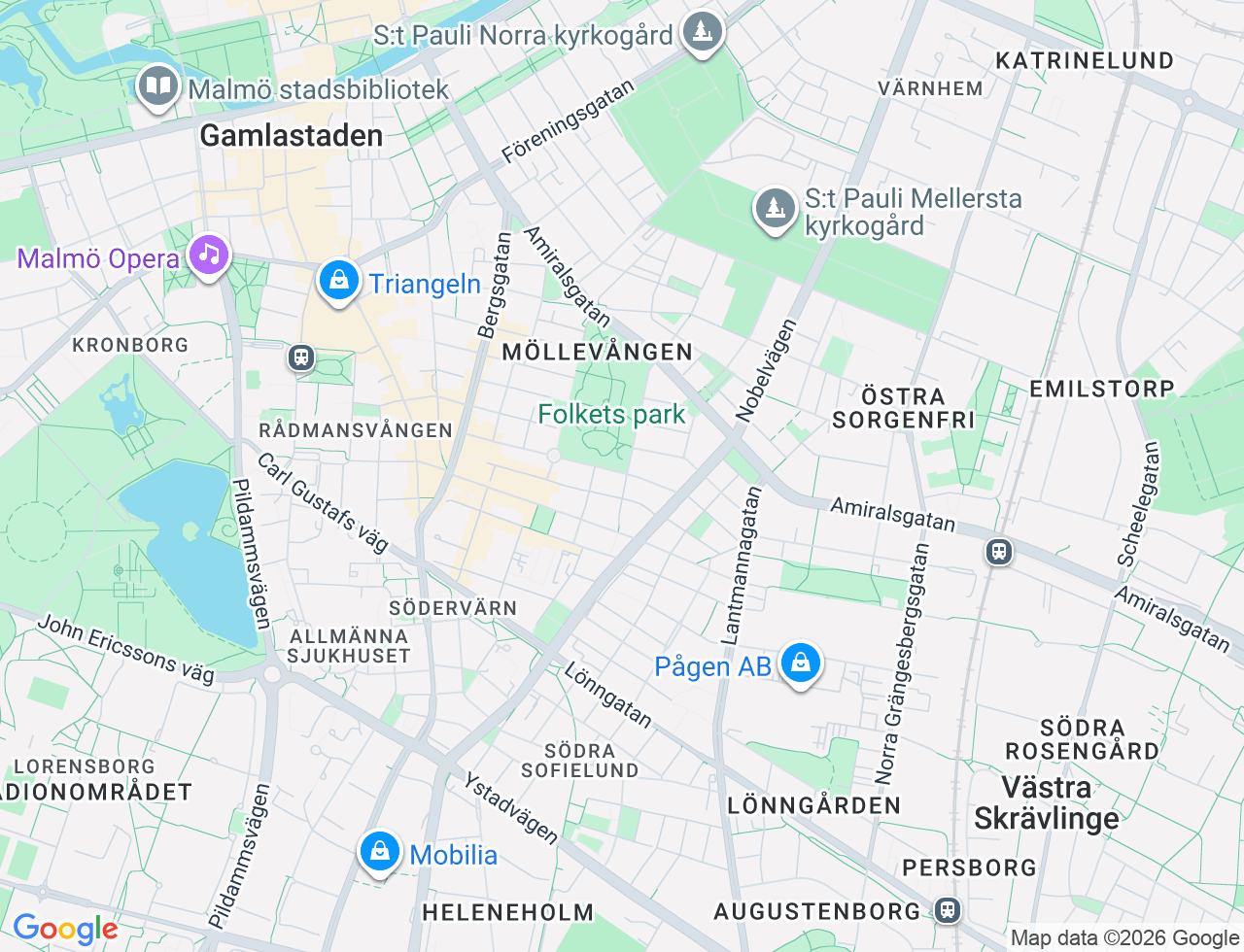 Karta över Kristianstadsgatan 33B i 23 Malmö
