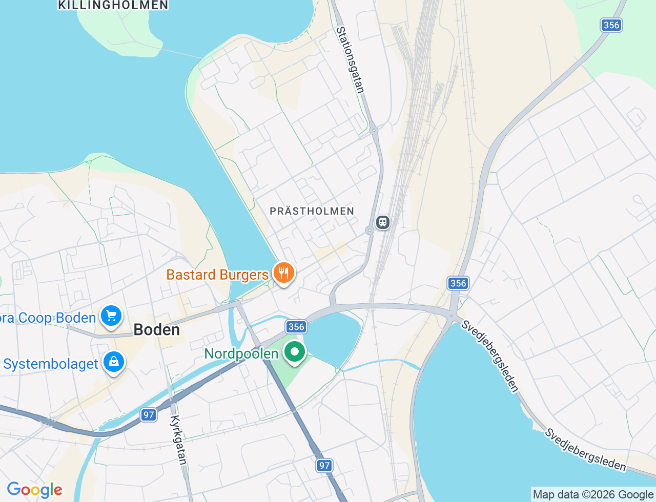 Karta över Kungsgatan 14B i 31 Boden