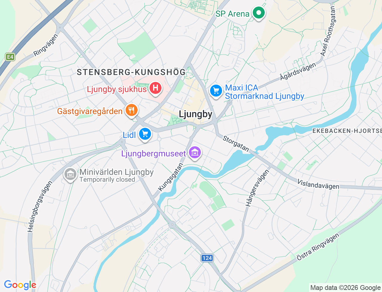 Karta över Kungsgatan 19 i 44 Ljungby