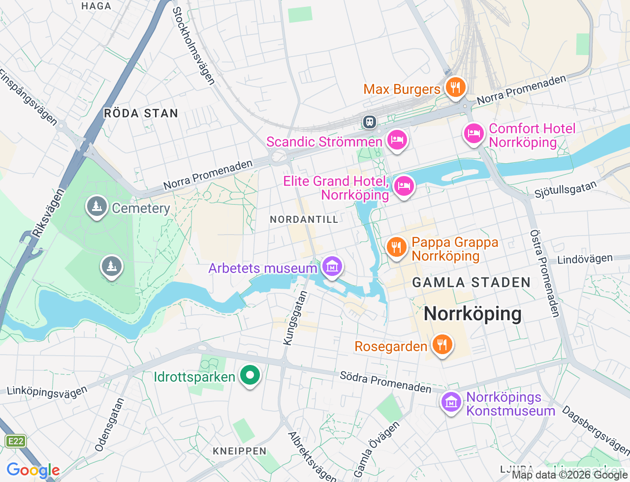 Karta över Kungsgatan 37 i 20 Norrköping