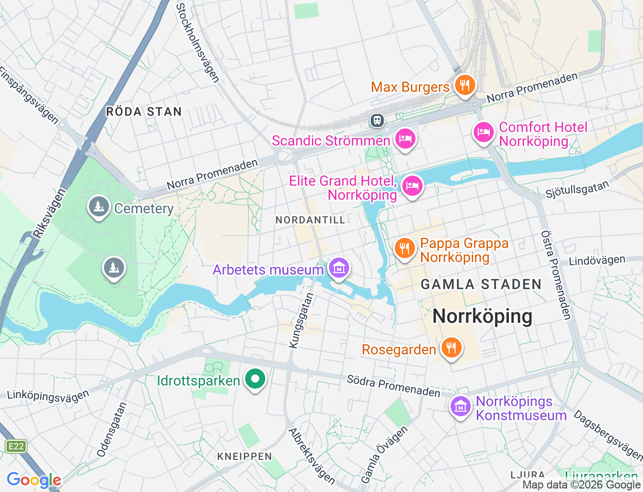 Karta över Kungsgatan 39 i 20 Norrköping