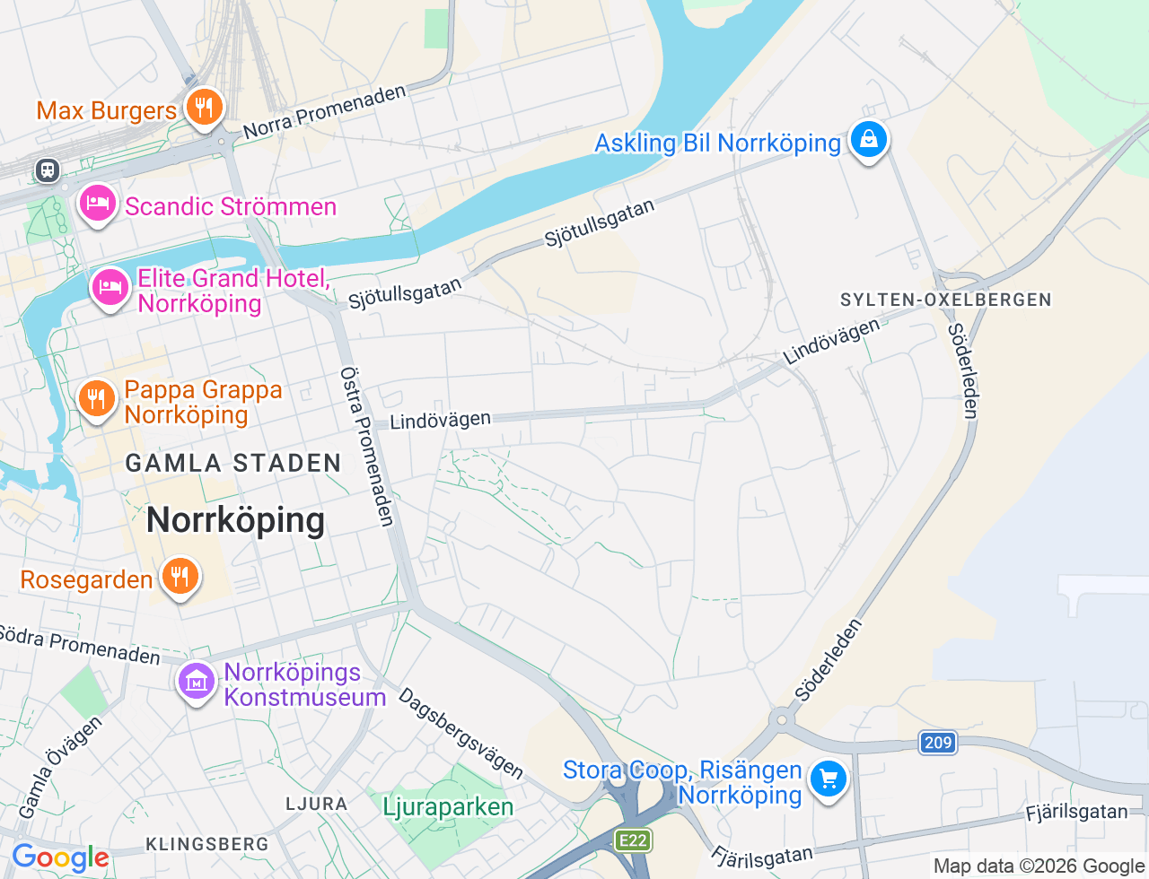 Karta över Kungsladugatan 8 i 43 Norrköping