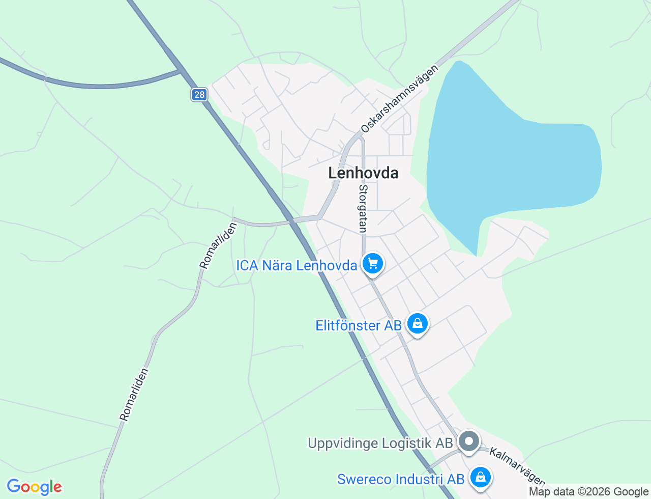 Karta över Långgatan 14A i 42 Lenhovda