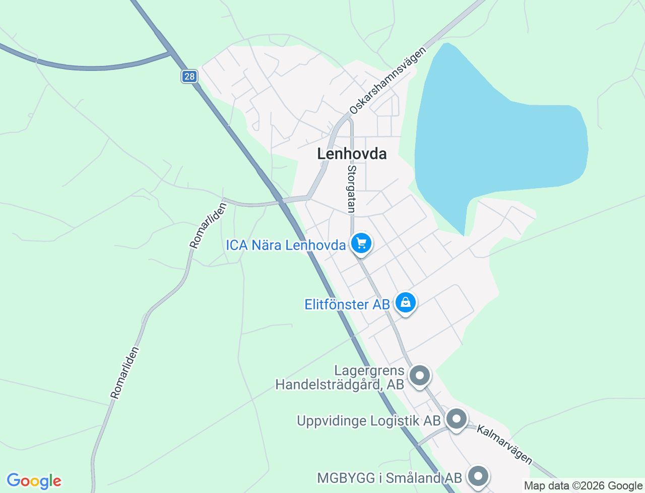 Karta över Långgatan 20A i 42 Lenhovda