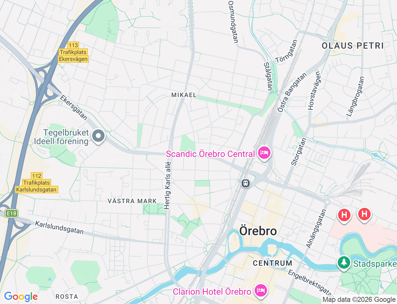 Karta över Lövstagatan 20 i 56 Örebro