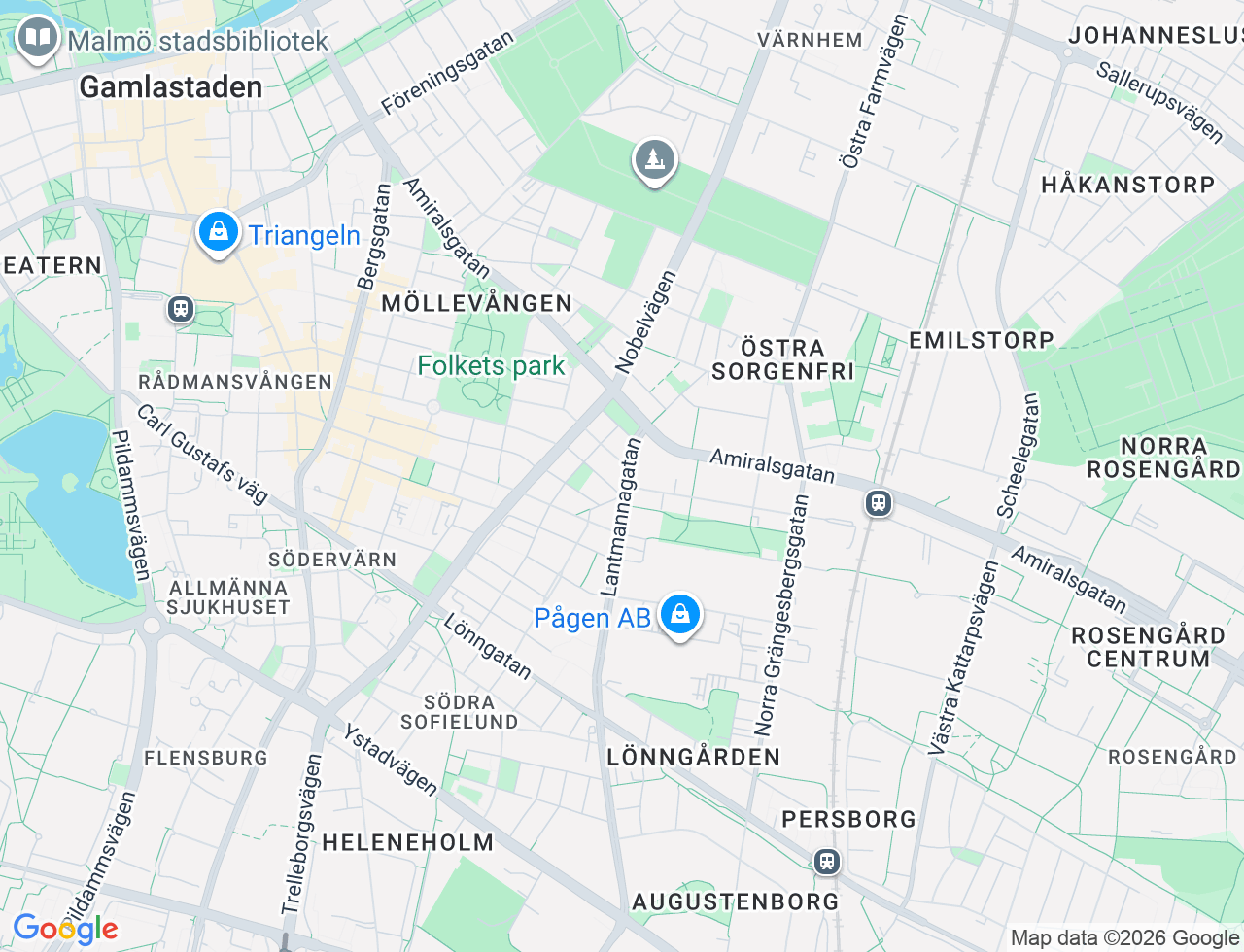 Karta över Lantmannagatan 5 i 44 Malmö